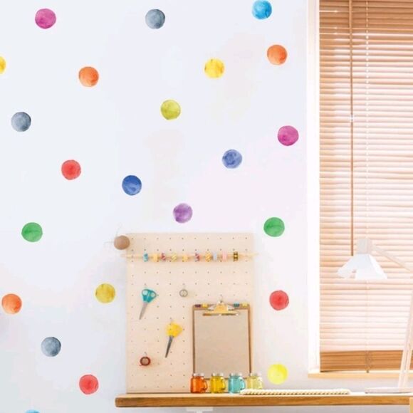Rainbow Polka Dot Wall Stickers - Picture 7 of 9